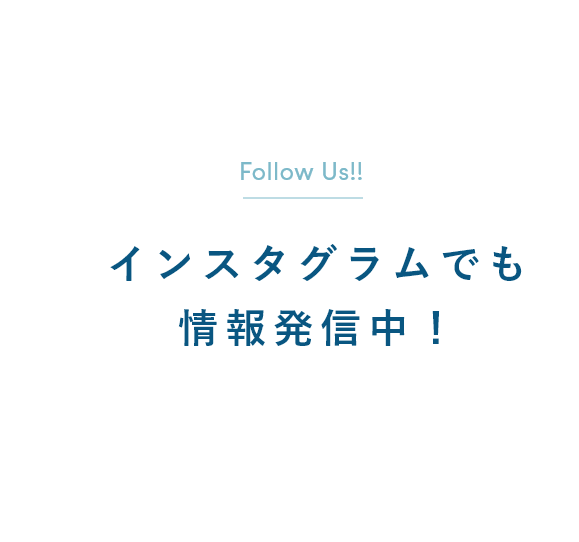 Follow Us!! インスタグラムでも情報発信中！